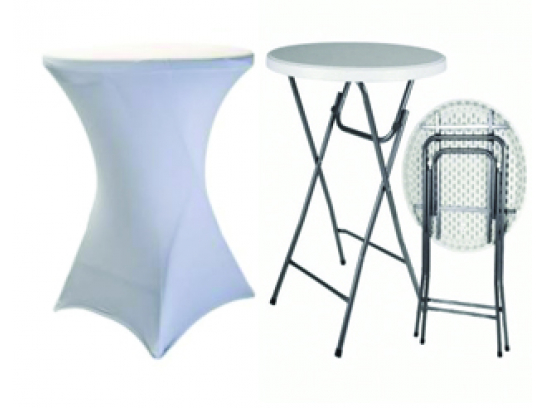 Barový bistro stolek k zapůjčení samostatně nebo s ubrusem